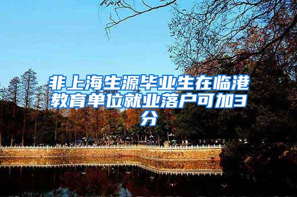 非上海生源毕业生在临港教育单位就业落户可加3分