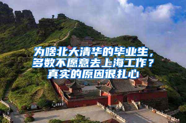 为啥北大清华的毕业生，多数不愿意去上海工作？真实的原因很扎心