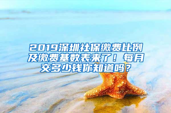 2019深圳社保缴费比例及缴费基数表来了！每月交多少钱你知道吗？