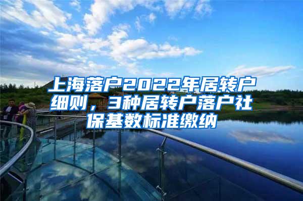上海落户2022年居转户细则，3种居转户落户社保基数标准缴纳