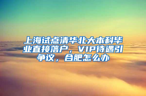 上海试点清华北大本科毕业直接落户，VIP待遇引争议，合肥怎么办