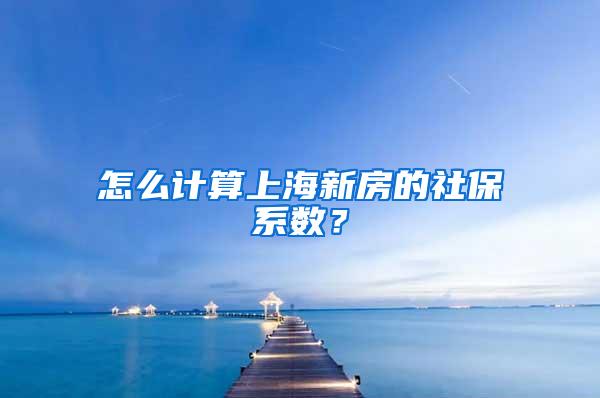 怎么计算上海新房的社保系数？