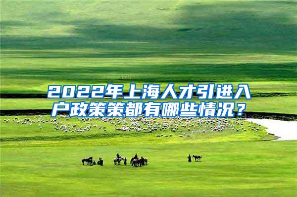 2022年上海人才引进入户政策策都有哪些情况？