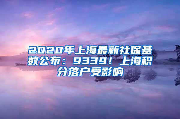 2020年上海最新社保基数公布：9339！上海积分落户受影响