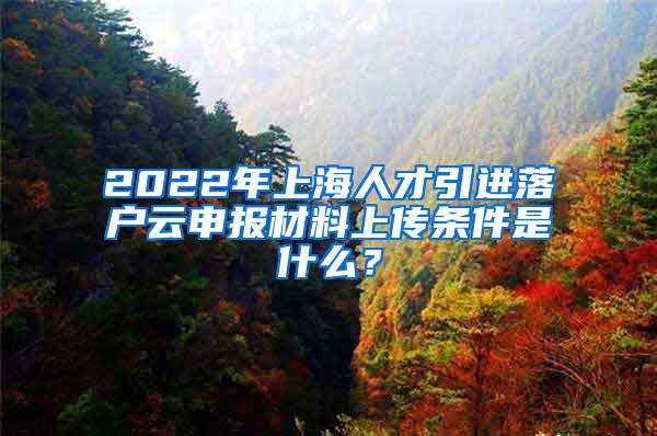 2022年上海人才引进落户云申报材料上传条件是什么？