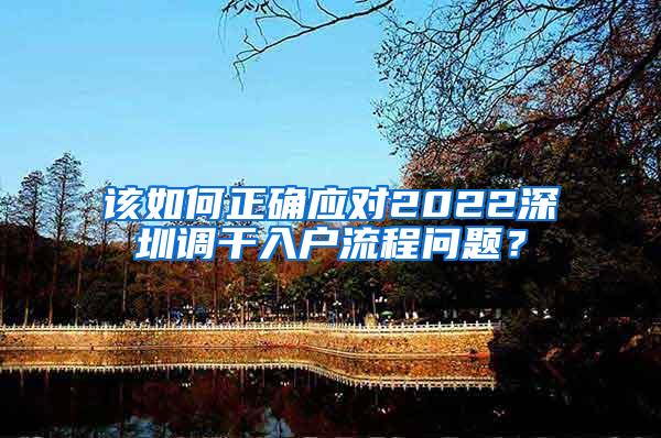 该如何正确应对2022深圳调干入户流程问题？