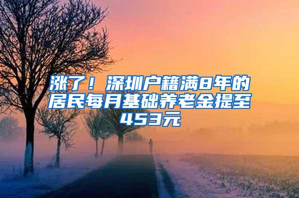 涨了！深圳户籍满8年的居民每月基础养老金提至453元