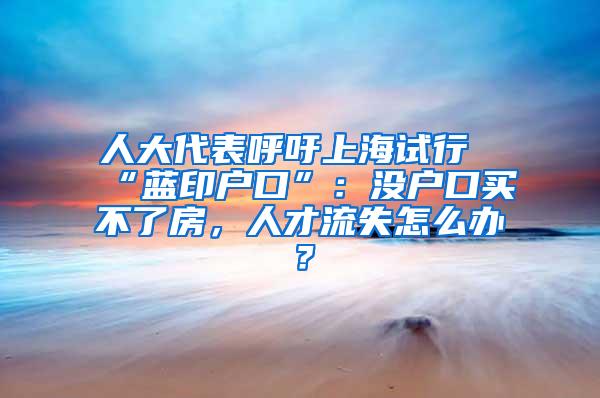 人大代表呼吁上海试行“蓝印户口”：没户口买不了房，人才流失怎么办？