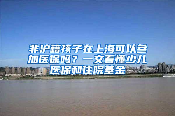 非沪籍孩子在上海可以参加医保吗？一文看懂少儿医保和住院基金