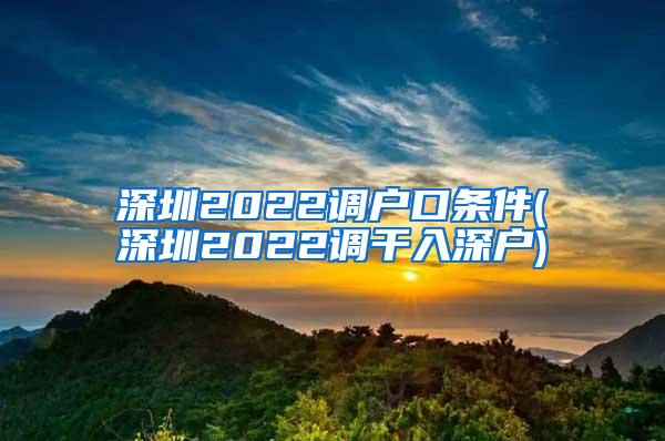 深圳2022调户口条件(深圳2022调干入深户)