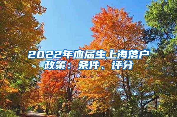 2022年应届生上海落户政策：条件、评分