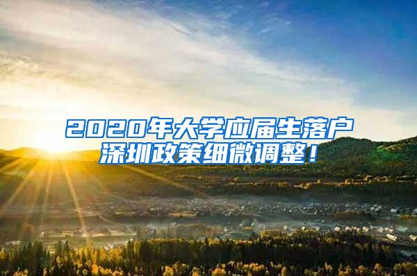 2020年大学应届生落户深圳政策细微调整！