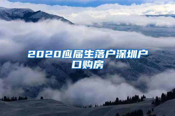 2020应届生落户深圳户口购房
