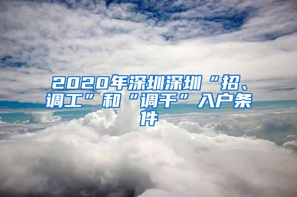 2020年深圳深圳“招、调工”和“调干”入户条件