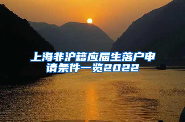 上海非沪籍应届生落户申请条件一览2022