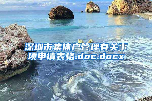 深圳市集体户管理有关事项申请表格.doc.docx