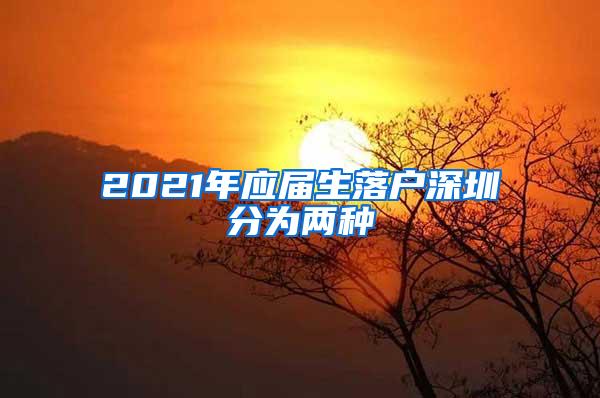 2021年应届生落户深圳分为两种