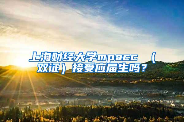上海财经大学mpacc （双证）接受应届生吗？