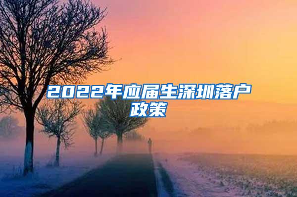 2022年应届生深圳落户政策