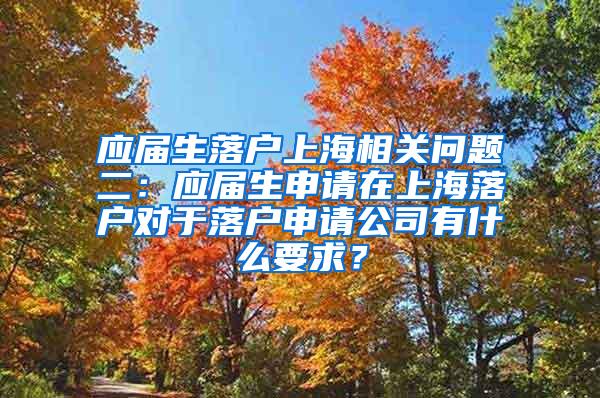 应届生落户上海相关问题二：应届生申请在上海落户对于落户申请公司有什么要求？