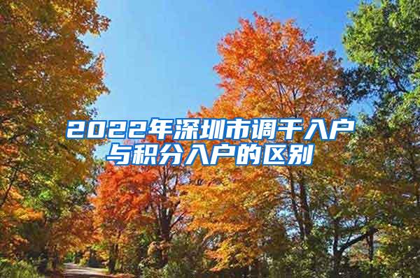 2022年深圳市调干入户与积分入户的区别