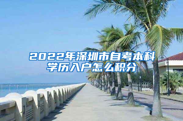 2022年深圳市自考本科学历入户怎么积分