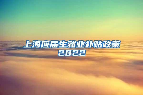 上海应届生就业补贴政策2022