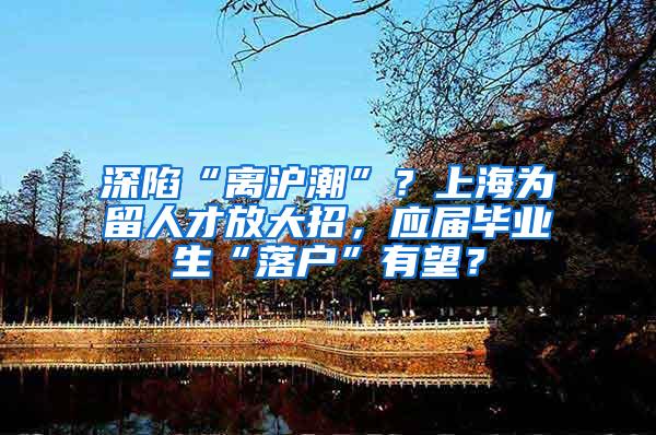 深陷“离沪潮”？上海为留人才放大招，应届毕业生“落户”有望？