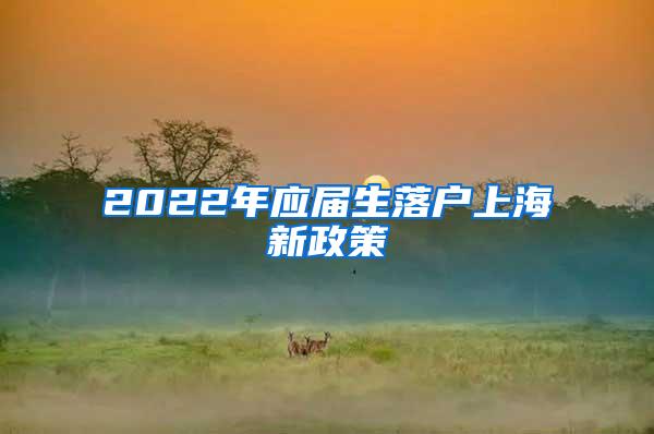 2022年应届生落户上海新政策