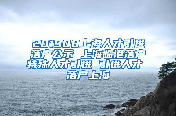 201908上海人才引进落户公示 上海临港落户特殊人才引进 引进人才 落户上海