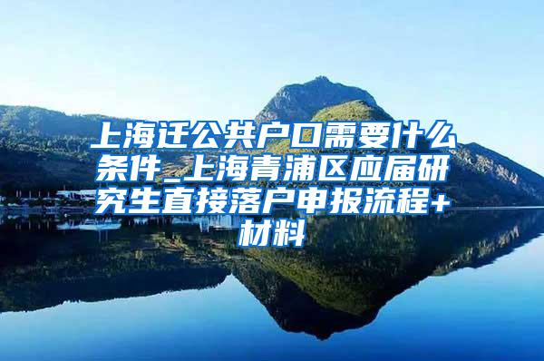 上海迁公共户口需要什么条件_上海青浦区应届研究生直接落户申报流程+材料