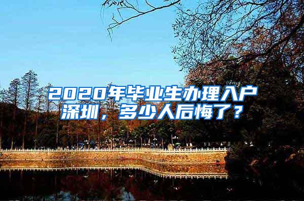 2020年毕业生办理入户深圳，多少人后悔了？