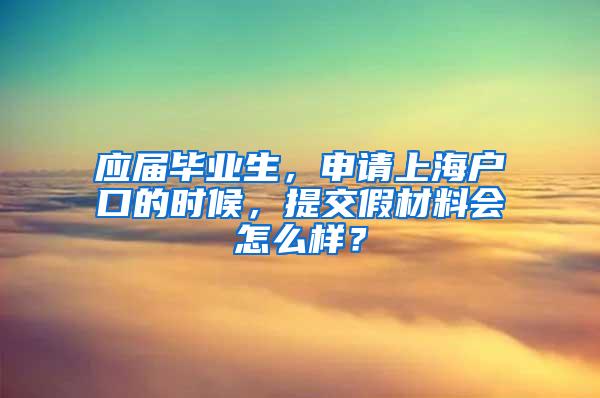 应届毕业生，申请上海户口的时候，提交假材料会怎么样？