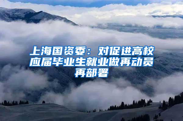 上海国资委：对促进高校应届毕业生就业做再动员再部署