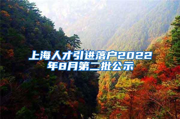 上海人才引进落户2022年8月第二批公示