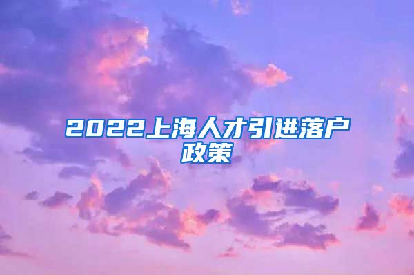 2022上海人才引进落户政策