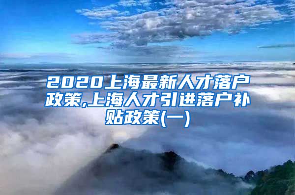 2020上海最新人才落户政策,上海人才引进落户补贴政策(一)