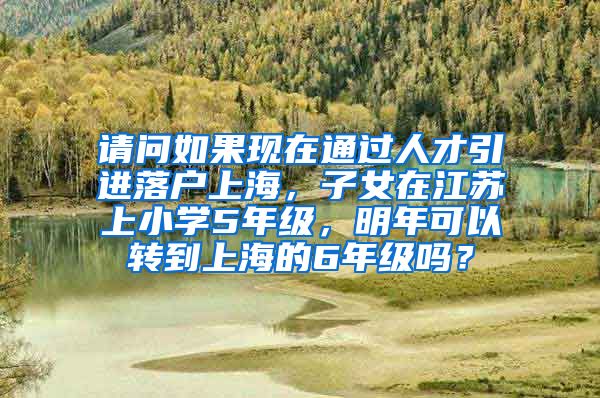请问如果现在通过人才引进落户上海，子女在江苏上小学5年级，明年可以转到上海的6年级吗？
