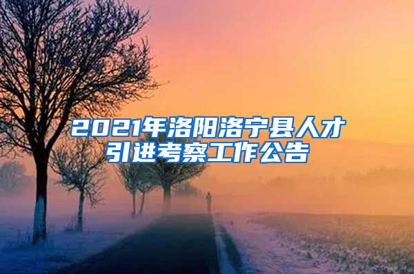 2021年洛阳洛宁县人才引进考察工作公告