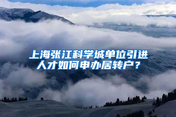 上海张江科学城单位引进人才如何申办居转户？