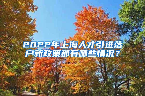 2022年上海人才引进落户新政策都有哪些情况？