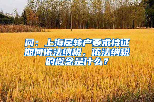 问：上海居转户要求持证期间依法纳税，依法纳税的概念是什么？