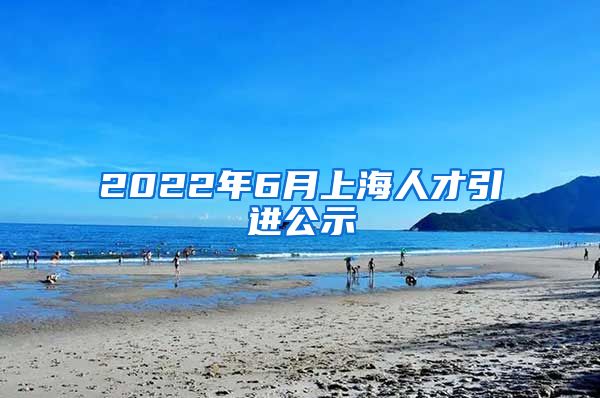 2022年6月上海人才引进公示