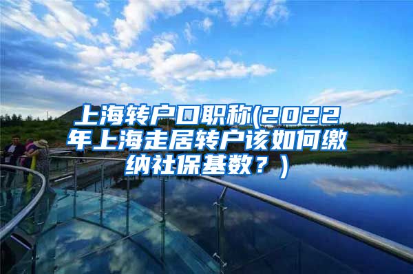 上海转户口职称(2022年上海走居转户该如何缴纳社保基数？)