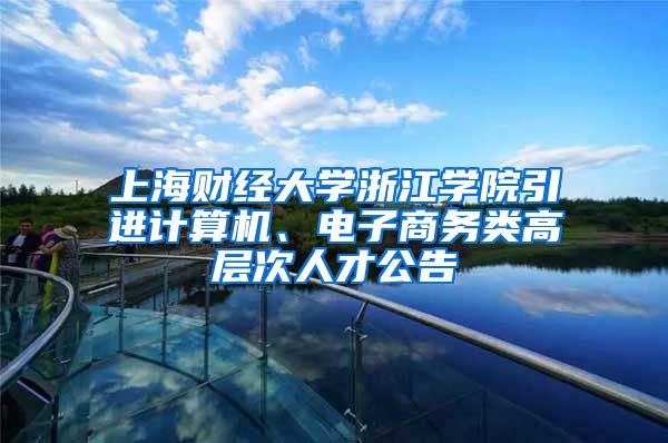 上海财经大学浙江学院引进计算机、电子商务类高层次人才公告