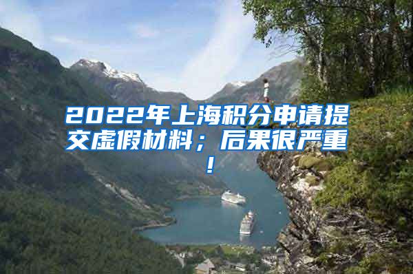 2022年上海积分申请提交虚假材料；后果很严重！