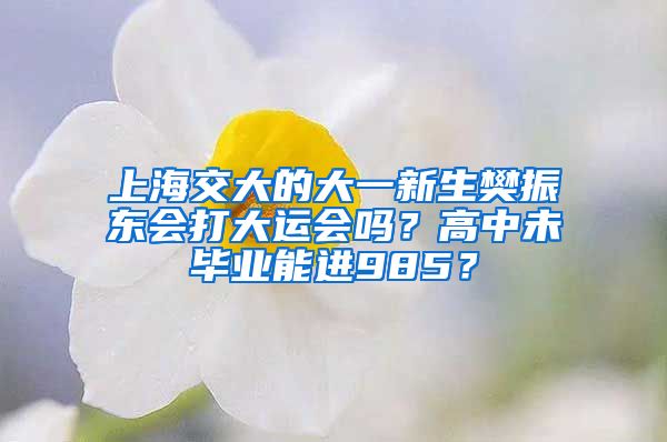 上海交大的大一新生樊振东会打大运会吗？高中未毕业能进985？