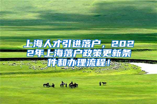 上海人才引进落户，2022年上海落户政策更新条件和办理流程！