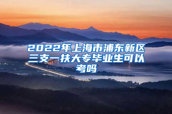2022年上海市浦东新区三支一扶大专毕业生可以考吗