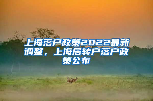 上海落户政策2022最新调整，上海居转户落户政策公布